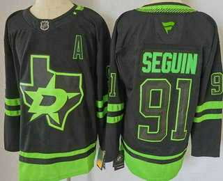Mens Dallas Stars #91 Tyler Seguin Black Alternate Authentic Jersey->dallas stars->NHL Jersey